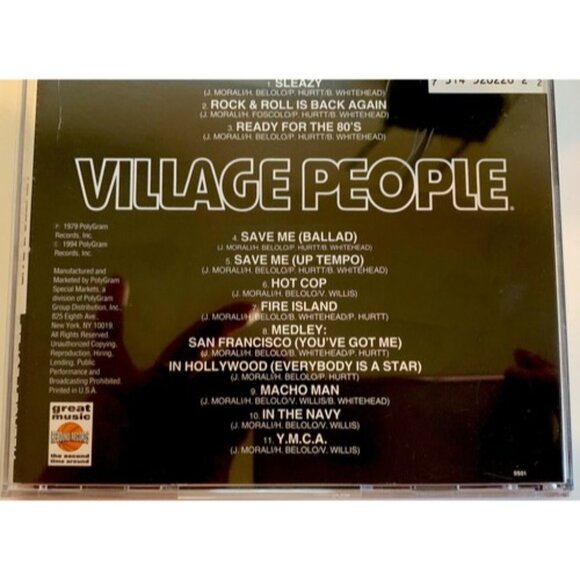 Rare Live & Sleazy CD By The Village People May-1994 Rebound Records RARE - Picture 3 of 3